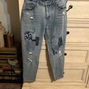 90’s ankle taper patchwork jeans